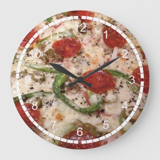 Phantastisch Pizza Clock Große Wanduhr (Vorderseite)