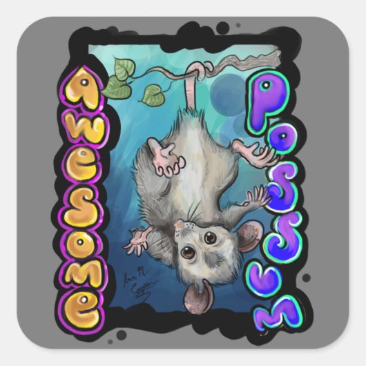 Phantastisch Possum! Quadratischer Aufkleber (Vorderseite)