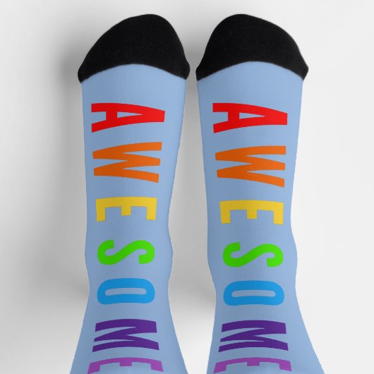 PHANTASTISCH POSTIVE FAPPING TEXT RAINBOW BLAU SOCKEN (Oben)