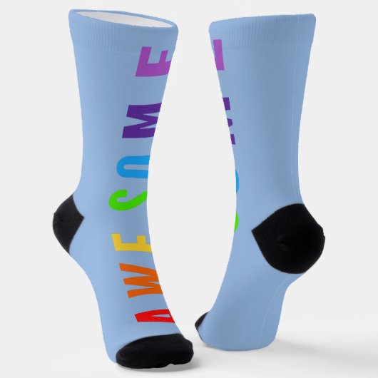 PHANTASTISCH POSTIVE FAPPING TEXT RAINBOW BLAU SOCKEN (Gewinkelt)