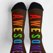 PHANTASTISCH POSTIVE FAPPING TEXT RAINBOW BROWN SOCKEN (Oben)