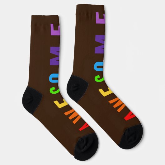 PHANTASTISCH POSTIVE FAPPING TEXT RAINBOW BROWN SOCKEN (Rechts)
