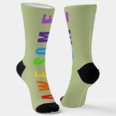 PHANTASTISCH POSTIVE FAPPING TEXT RAINBOW GREEN SOCKEN (Gewinkelt)