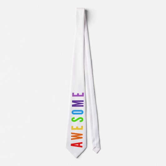 PHANTASTISCH POSTIVE FAPPING TEXT RAINBOW WHITE UP KRAWATTE (Vorderseite)