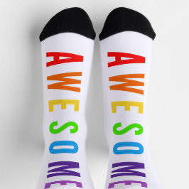 PHANTASTISCH POSTIVE FAPPING TEXT RAINBOW WHITE UP SOCKEN