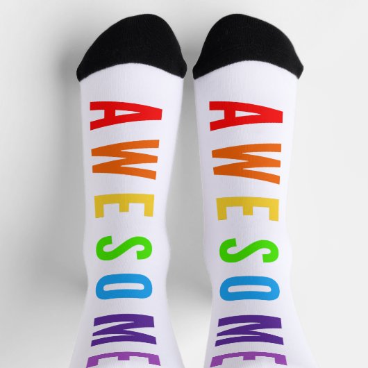 PHANTASTISCH POSTIVE FAPPING TEXT RAINBOW WHITE UP SOCKEN (Oben)