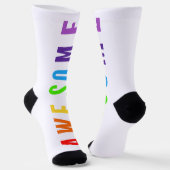 PHANTASTISCH POSTIVE FAPPING TEXT RAINBOW WHITE UP SOCKEN (Gewinkelt)