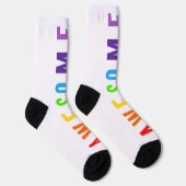 PHANTASTISCH POSTIVE FAPPING TEXT RAINBOW WHITE UP SOCKEN (Rechts)