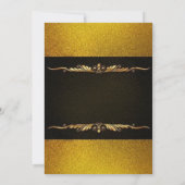 Phantastisch prächtiger Gold-Glitzer und Schwarz Einladung (Rückseite)