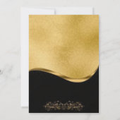 Phantastisch prächtiges Gold und Schwarz Einladung (Rückseite)