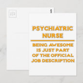 Phantastisch Psychiatrische Krankenschwester .. St Postkarte (Vorne/Hinten)