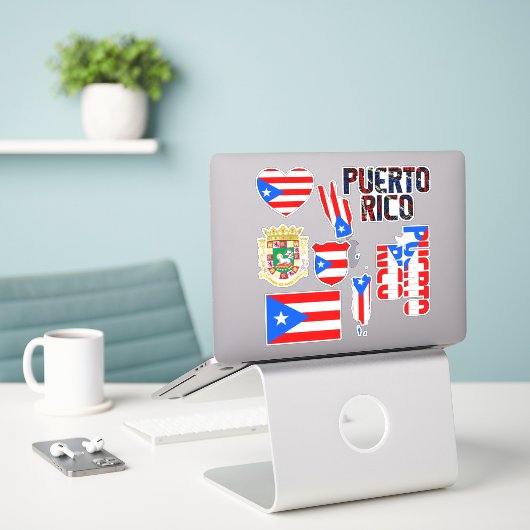 Phantastisch Puerto Rico Staatssymbole Aufkleber (Laptop auf Schreibtisch)