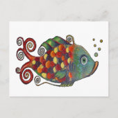 Phantastisch Rainbow Whimsical Fish Künstlerisch H Postkarte (Vorderseite)
