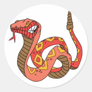 Phantastisch Red Rattlesnake Runder Aufkleber