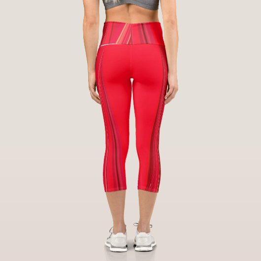Phantastisch Red Summer Fashion Capri Leggings (Rückseite)