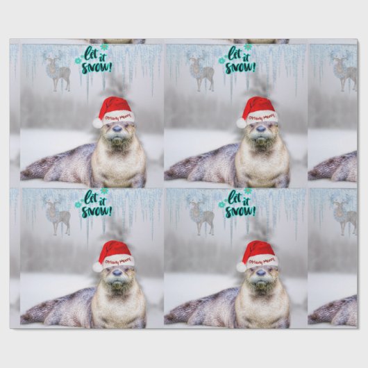 Phantastisch River Otter Weihnachtsgeschenk Wrap Geschenkpapier (Flach)