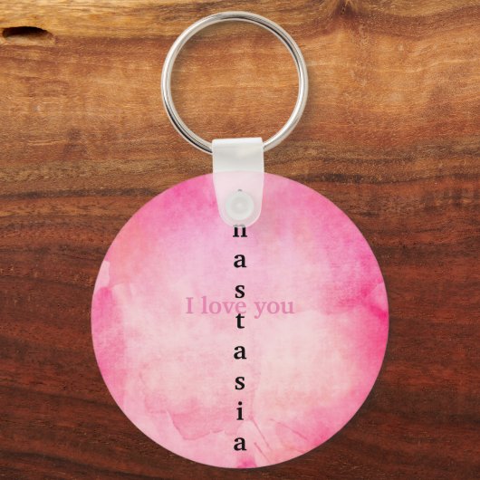 Phantastisch rosa Farbe Schlüsselanhänger (Vorderseite)