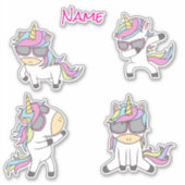 Phantastisch Rosa Niedliche Einhörnchen Aufkleber (Vorderseite)