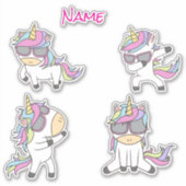 Phantastisch rosa Niedliche Einhörner Aufkleber (Vorderseite)