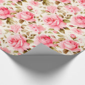 Phantastisch rosa Romantische Rose Geschenkpapier (Ecke)