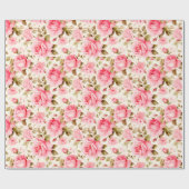 Phantastisch rosa Romantische Rose Geschenkpapier (Flach)