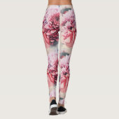 Phantastisch Rosa Rose Chrysanthemum Blume Legging Leggings (Rückseite)