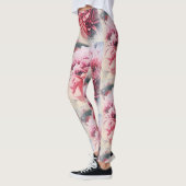Phantastisch Rosa Rose Chrysanthemum Blume Legging Leggings (Links)