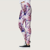 Phantastisch Rosa Rose Chrysanthemum Blume Legging Leggings (Links)