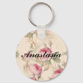 Phantastisch Rosa Rosen mit Ihrem Namen Schlüsselanhänger