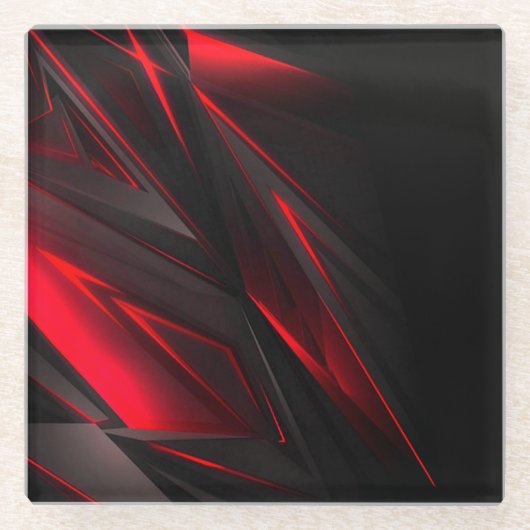 Phantastisch rot bis zum Punktabstraktdesign Glasuntersetzer (Vorderseite)