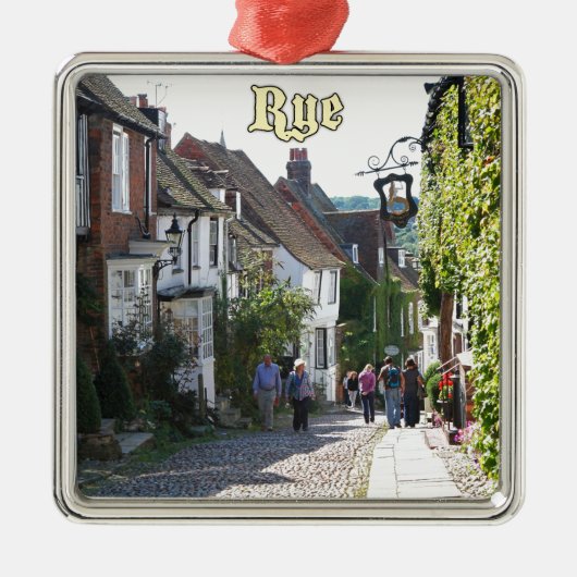 Phantastisch! Rye England Silbernes Ornament (Vorne)