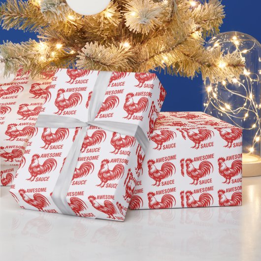 Phantastisch Sauce Rooster Funny Geschenkpapier (Feiertage)