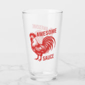 Phantastisch Sauce Rooster Funny Glas (Rückseite)