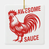 Phantastisch Sauce Rooster Funny Keramikornament (Rückseite)