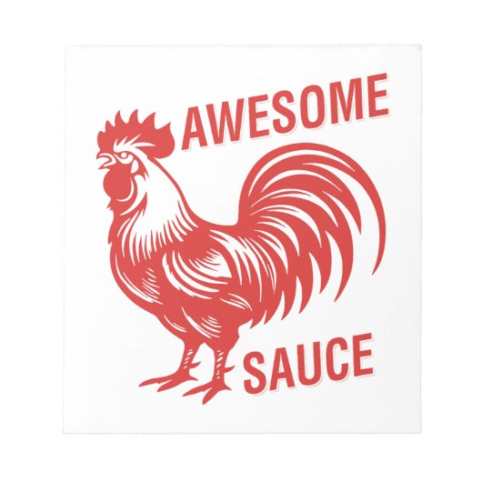 Phantastisch Sauce Rooster Funny Notizblock (Vorderseite)