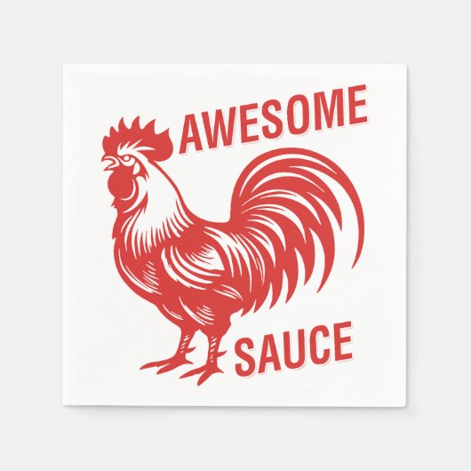 Phantastisch Sauce Rooster Funny Serviette (Vorderseite)