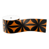 Phantastisch Schwarz/Orange Moderne / Retro-Print Ripsband (Spule)