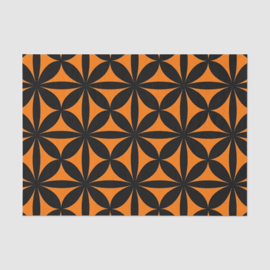 Phantastisch Schwarz/Orange Moderne / Retro-Print Seidenpapier (Vorderseite)