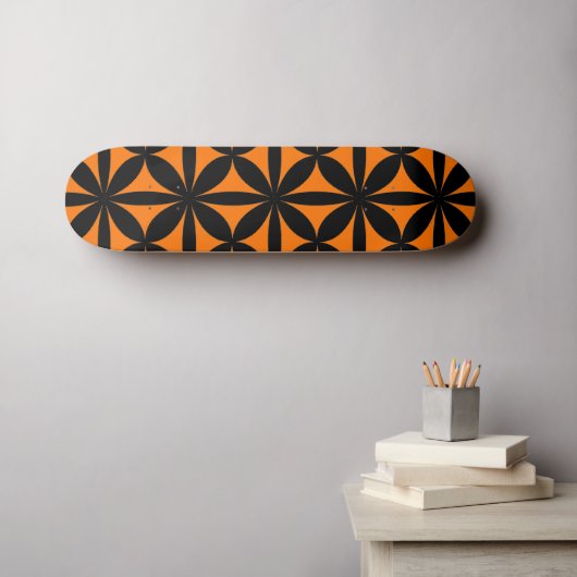 Phantastisch Schwarz/Orange Moderne / Retro-Print Skateboard (Wandkunst (Horz))