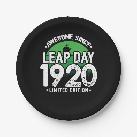Phantastisch seit 1920 Leap Year Day Feb 29 Geburt Pappteller (Vorderseite)