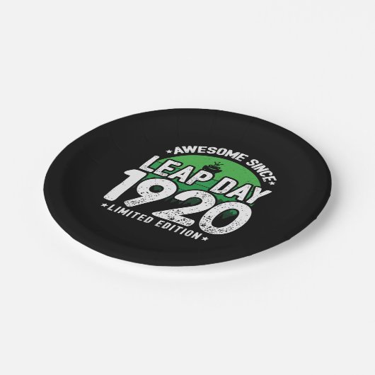 Phantastisch seit 1920 Leap Year Day Feb 29 Geburt Pappteller (Schrägansicht)