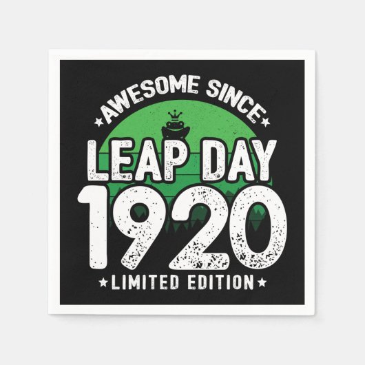 Phantastisch seit 1920 Leap Year Day Feb 29 Geburt Serviette (Vorderseite)