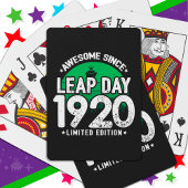 Phantastisch seit 1920 Leap Year Day Feb 29 Geburt Spielkarten