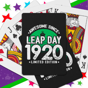 Phantastisch seit 1920 Leap Year Day Feb 29 Geburt Spielkarten
