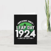 Phantastisch seit 1924 Leap Year Day Feb 29 Birthd Karte (Vorderseite)