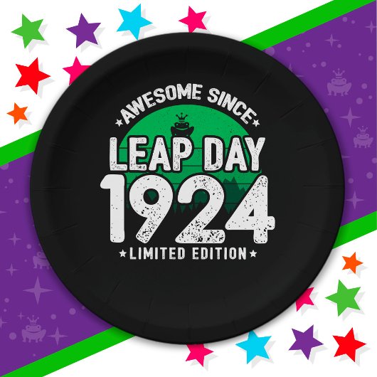 Phantastisch seit 1924 Leap Year Day Feb 29 Birthd Pappteller