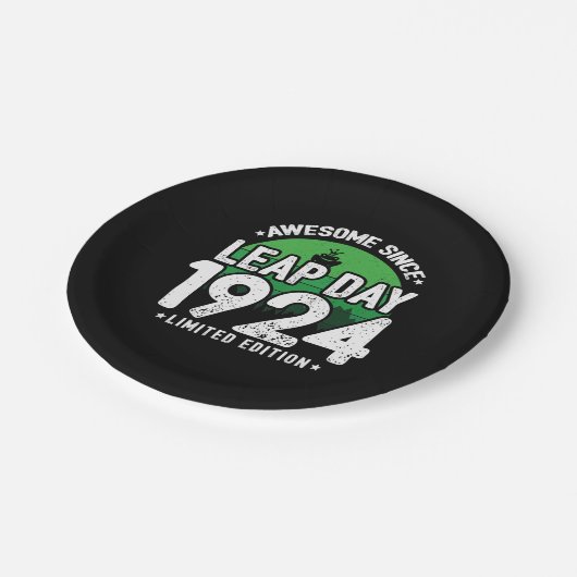 Phantastisch seit 1924 Leap Year Day Feb 29 Birthd Pappteller (Schrägansicht)