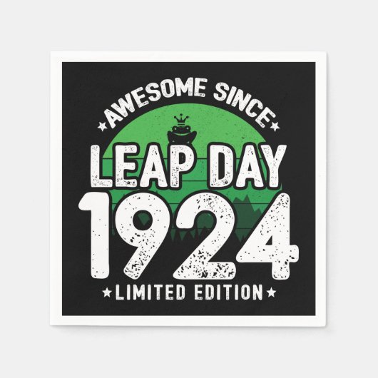 Phantastisch seit 1924 Leap Year Day Feb 29 Birthd Serviette (Vorderseite)