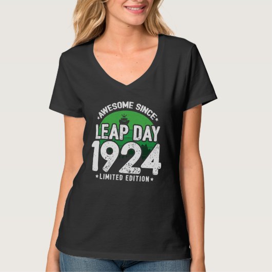 Phantastisch seit 1924 Leap Year Day Feb 29 Birthd T-Shirt (Vorderseite)