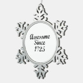 Phantastisch seit 1925 schneeflocken Zinn-Ornament (Rechts)